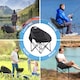 image 5 of Get Fit Moon Camping Chair - Portable Outdoor Premium Folding Chair With Magazine Pocket, Cup Holder & Carry Bag - Capacity 130Kg - 2 Pack | Black | 2