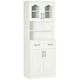 image 1 of HOMCOM Kitchen Cupboard Storage Cabinet w/ 4 Doors and Adjustable Shelves,White