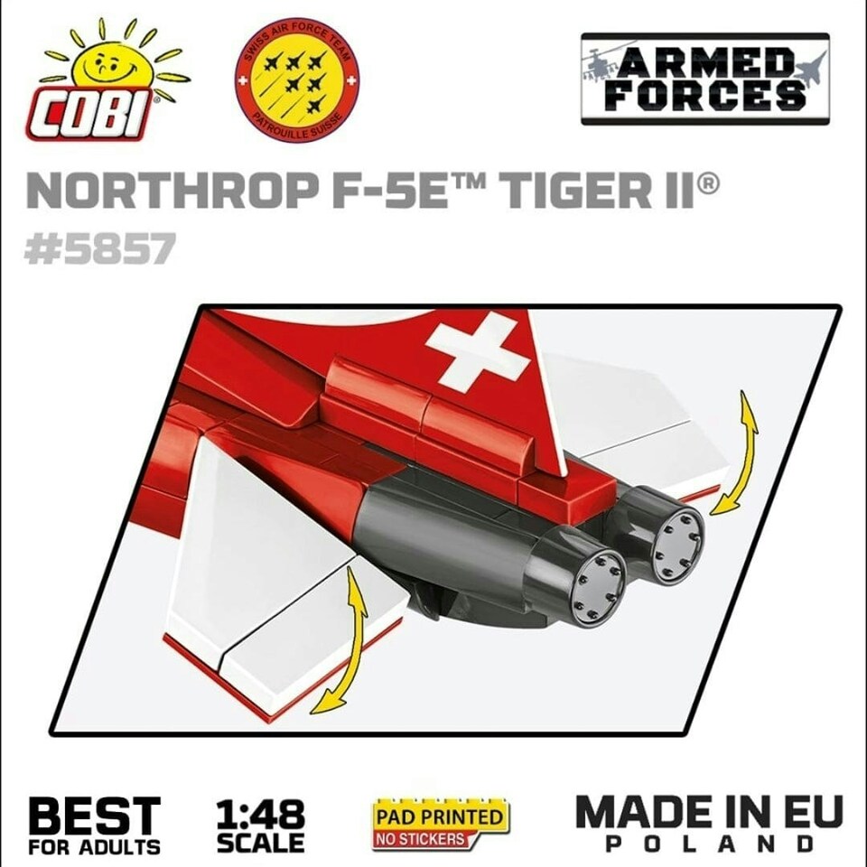 image 1 of Northrop F-5E Tiger II brick plane model - COBI 5857 - 351 bricks