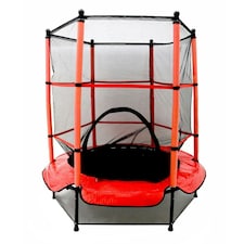Oypla 55" Kids First Trampoline with Safety Net Enclosure & Red Cover Garden Outdoors