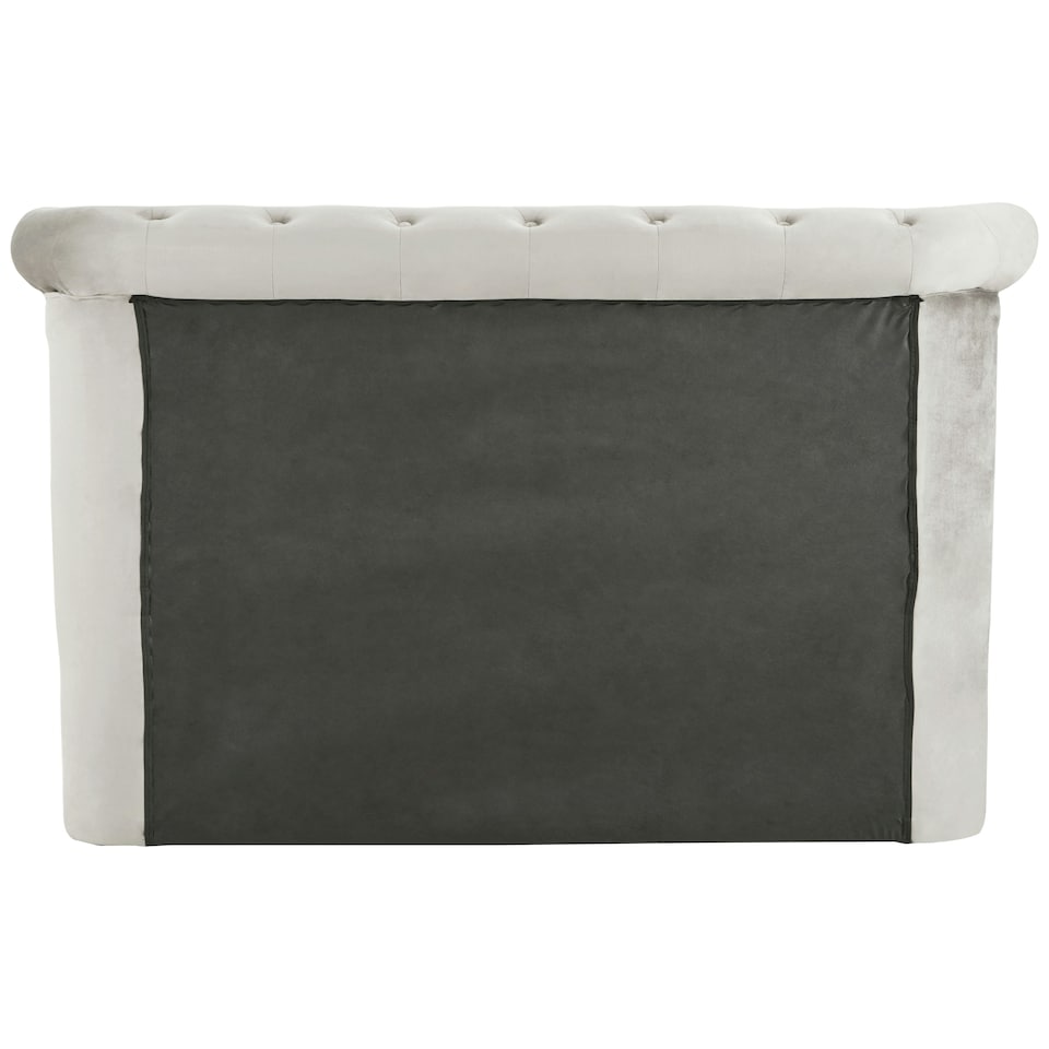 image 1 of Interiors By Premier Elegant Kingsize Grey Brush Velvet Ottoman Bed, Durable Velvet Bed For Bedroom, Compact Diamont Tufted Bed