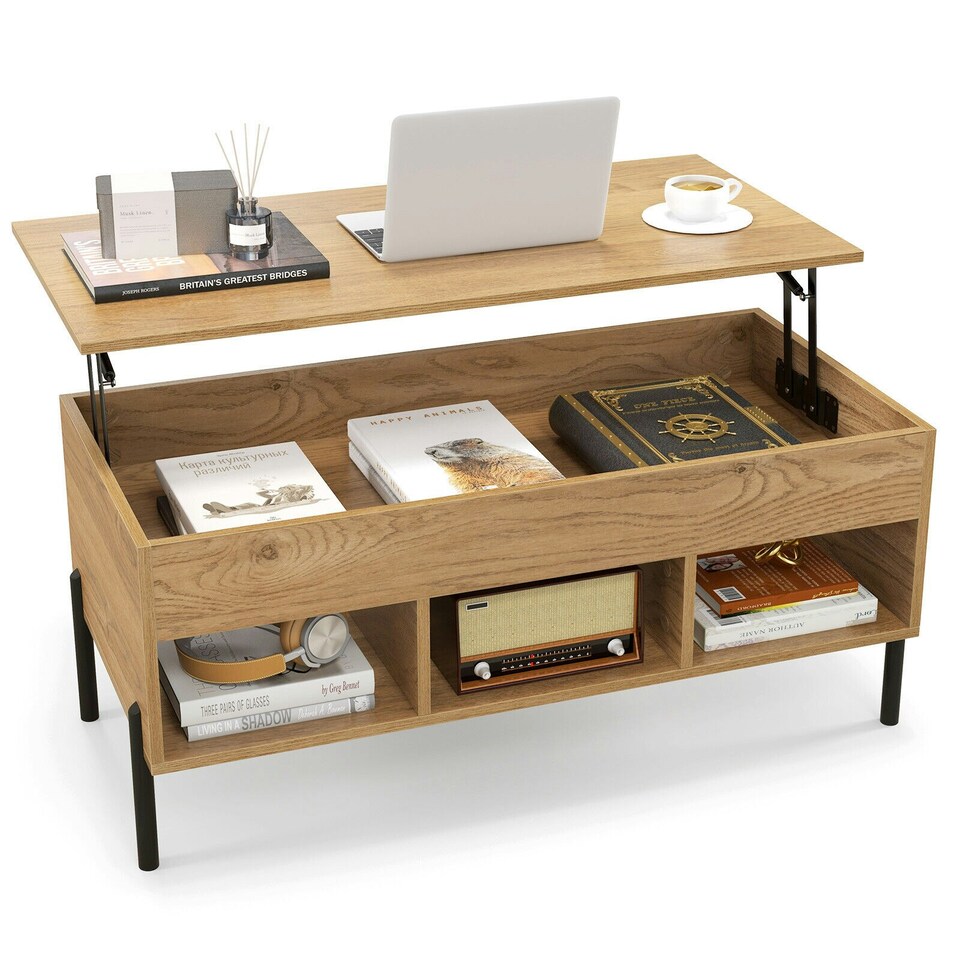 image 1 of COSTWAY LiftTop Coffee Table Living Room Central Table N/A