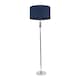 image 1 of ValueLights Marissa Navy Blue Shade with Chrome Stacked Ball Floor Lamp | Blue