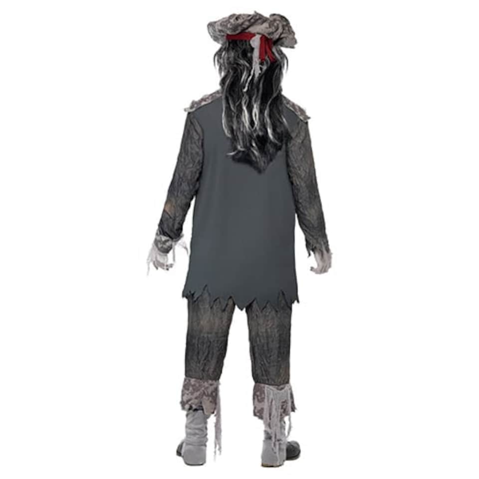 image 1 of Ghost Ship Ghoul Pirate Grey Deluxe Fancy Dress Costume Adult Mens Extra Large