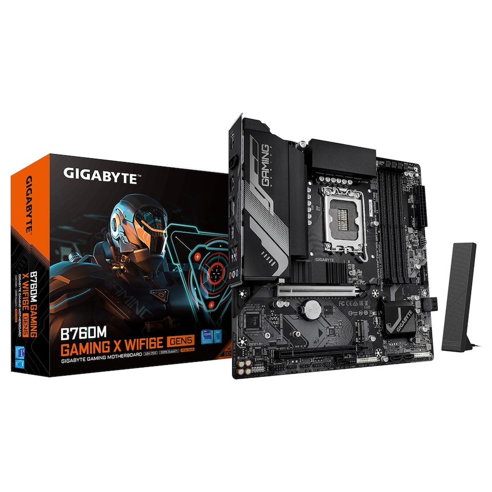 image 1 of GIGABYTE B760M GAMING X WIFI6E GEN5 Intel B760 Express mATX LGA 1700 Motherboard - B760M GAMING X WIFI6E GEN5