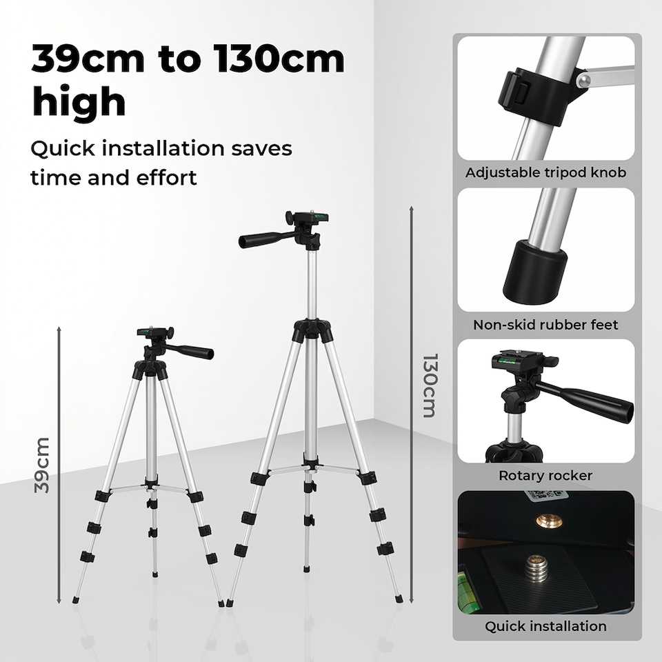 image 1 of Traderight Green 360 Degree Laser Level Self Leveling IP54 Water Resistant with Tripod