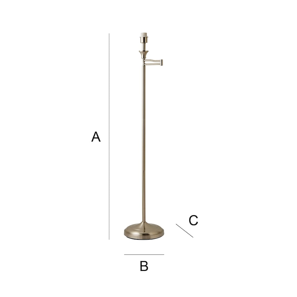 image 1 of ValueLights Modern Brushed Chrome Adjustable Swing Arm Floor Lamp Base | Chrome