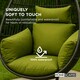 image 3 of Homescapes Luxury Waterproof Egg Chair Cushion With Headrest - Green