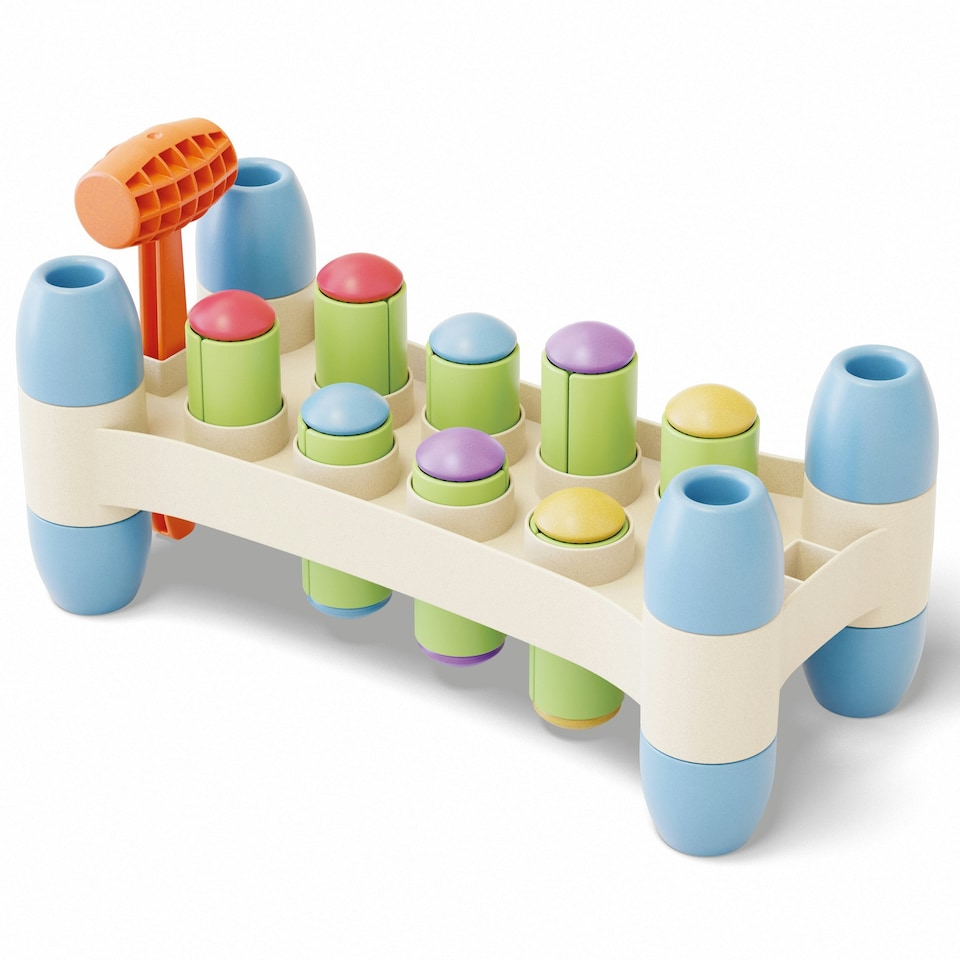 image 1 of Quercetti Play EcoPlus Hammer Peggy 34 Pieces