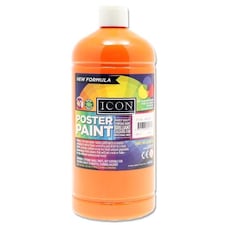 1Ltr Orange Poster Paint by Icon Art
