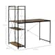 image 7 of HOMCOM Computer Desk Laptop Table w/4-tier Bookshelf  Metal Frame Brown, Black