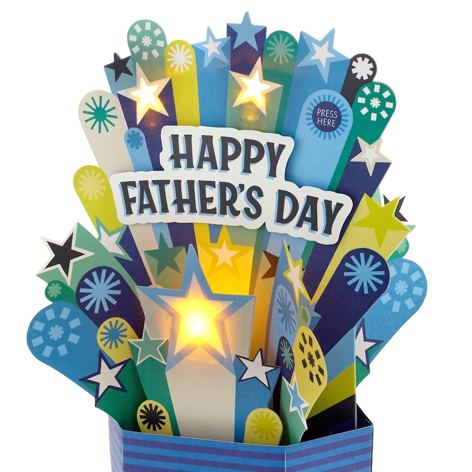 image 1 of Hallmark Musical And Light Up Father's Day Card - 3D Pop-Up Design