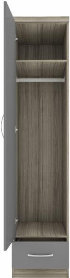 image 1 of Nevada 1 Door 1 Drawer Wardrobe | Grey