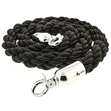 Black Braided Rope with Chrome Hooks