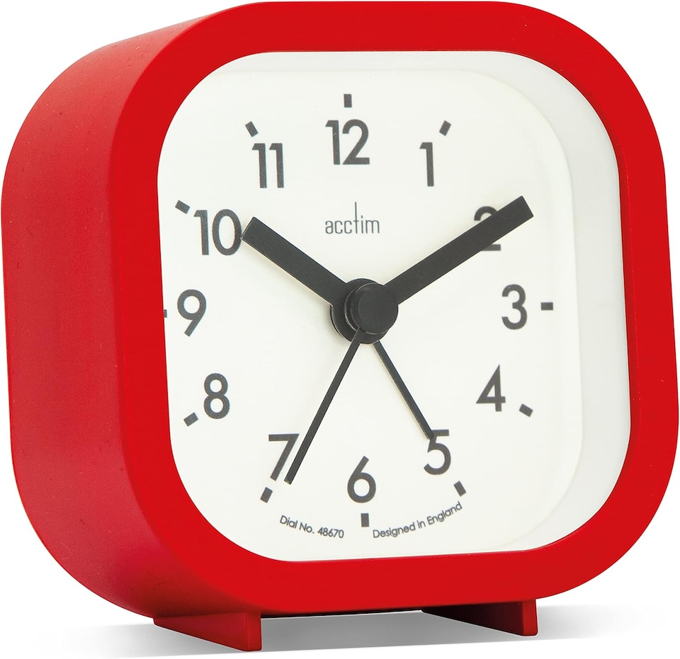 image 1 of Acctim Robyn Mini Bedside Alarm Clock | Red | Jam