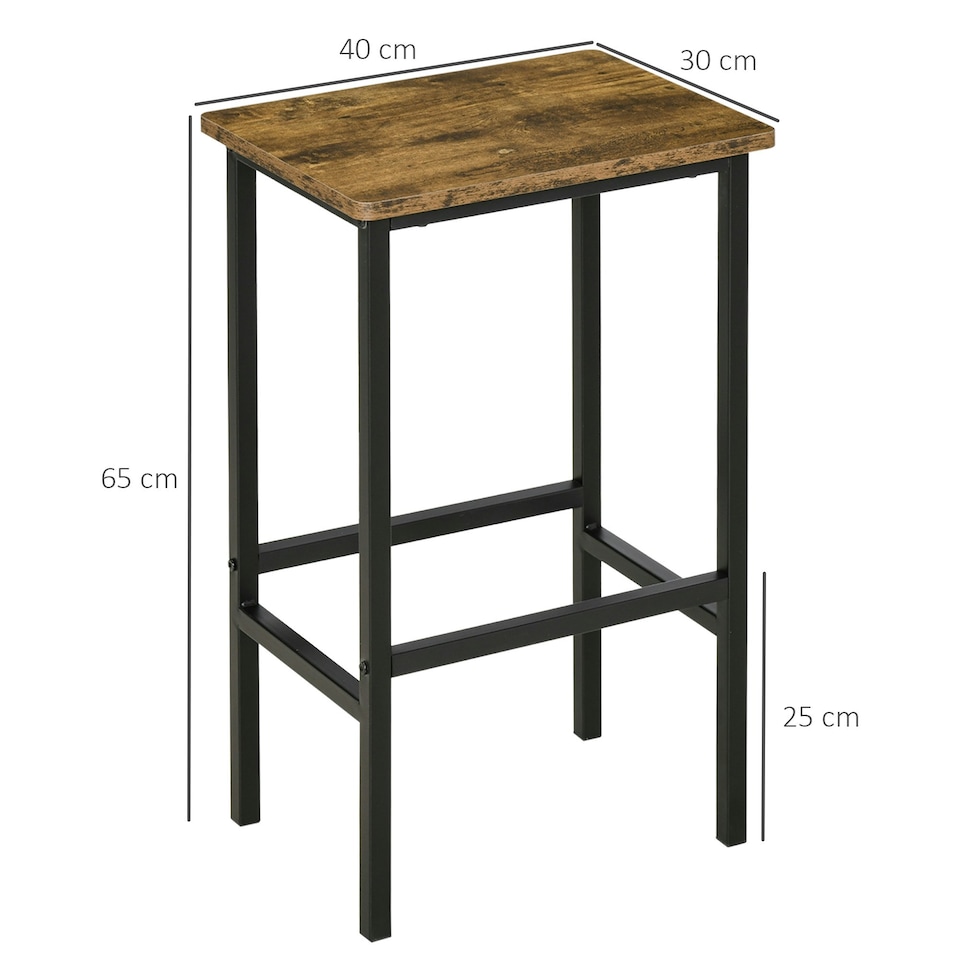 image 1 of HOMCOM Industrial Bar Stools Set of 2, Kitchen Bar Chairs Home Pub Rustic Brown