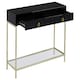 image 5 of Interiors by Premier Glamorous Gold Finish Console Table, Decorative Table For Livingrooms, Stylish Room Table With Glass Shelf Black