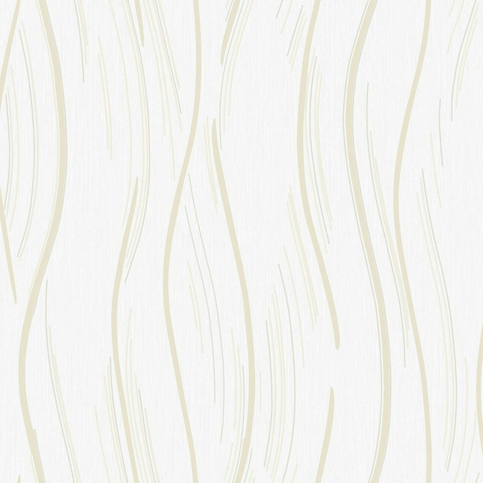image 1 of World Of Wallpaper Shimmer Wave Textured Wallpaper - Natural Beige/Gold - 10m x 53cm | Cream