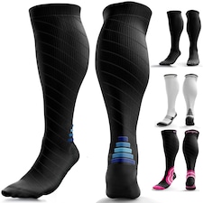 aZengear Compression Socks for Women & Men (20-30 mmHg), Knee-High Flight Socks
