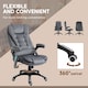 image 8 of Vinsetto Office Chair, Desk Chair with 6-Point Massage and Back Heated, Velvet-Feel Fabric Computer Chair with Arms, Lumbar Support, Gray