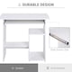 image 3 of HOMCOM Compact Small Computer Table Wooden Desk Keyboard Tray Storage White