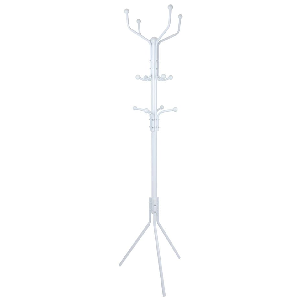 image 1 of Harbour Housewares Free Standing Steel Coat Rack - Coat Rack Coat Stand Hat Stand Clothing Rail Hook Hall Tree Organiser S