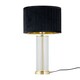 image 1 of Aura - Satin Brass Table Lamp with Black Pleated Velvet Shade Bronze | Black