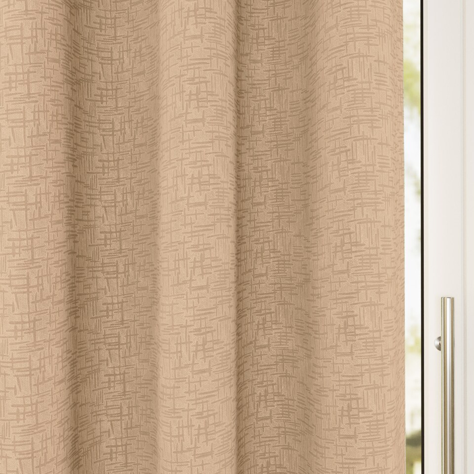 image 1 of Enhanced Living Vogue Latte Natural 90 x 54 inch (229x137cm) Eyelet Thermal Noise reducing Dim Out Curtains (PAIR)