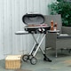 image 2 of Outsunny Foldable 2 Burner Gas BBQ Grill Trolley w/ Side Shelves Storage Pocket