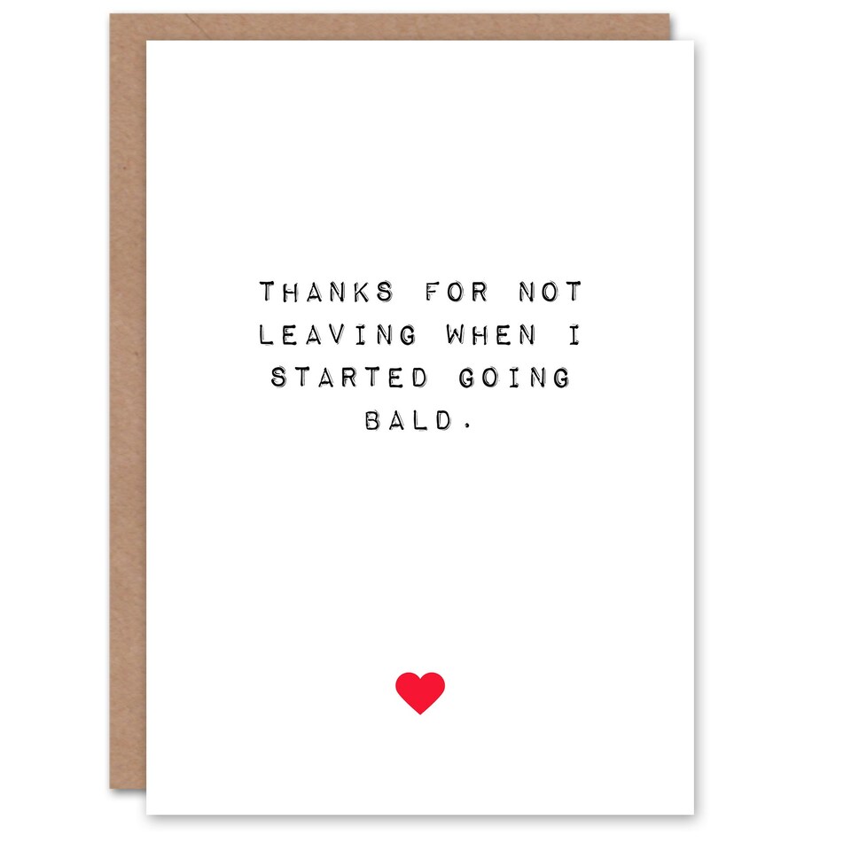 image 1 of Funny Not Leaving Going Bald Anniversary Valentines Day Card For Her