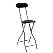 Oypla Black Padded Folding High Chair Breakfast Kitchen Bar Stool Seat Black