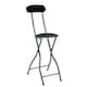 image 1 of Oypla Black Padded Folding High Chair Breakfast Kitchen Bar Stool Seat Black