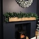 image 1 of 1.8m Plain Green Christmas Garland with 164 Tips and 50 Warm White LED Lights