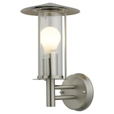 Treviso - Brushed Stainless Steel Outdoor Wall Light | Grey | Clear | 1