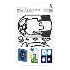Xcut Shadow Box Die - Spooky Graveyard, Silver, Set of 8