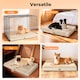 image 8 of Skylos Dog Bed Washable Pet Cushion Cage Mattress Crate Mat Non Slip Soft Fleece | Cream | M | M