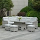 image 2 of Direct Wicker 8-Seater Premium Outdoor Garden Sofa Set with Rising Table | White | Five Plus Seater