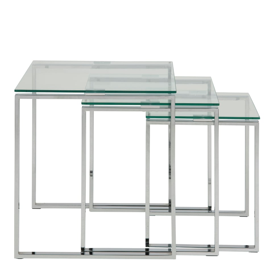 image 1 of Katrine Nest of Tables with Glass Top Set of 3