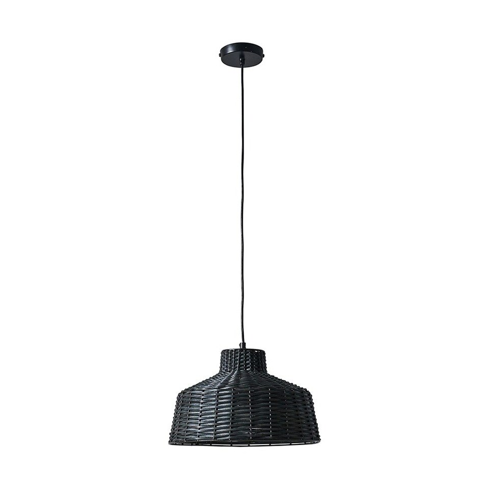 image 1 of ValueLights Kora Painted Black Pendant Light and E27 Pear LED 4W Warm White 2700K Bulb