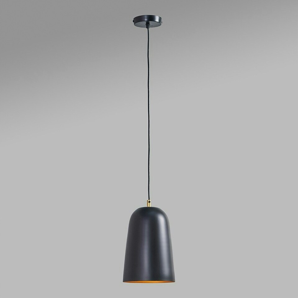 image 1 of ValueLights Black Metal Industrial Style Suspended Ceiling Pendant Light Fitting