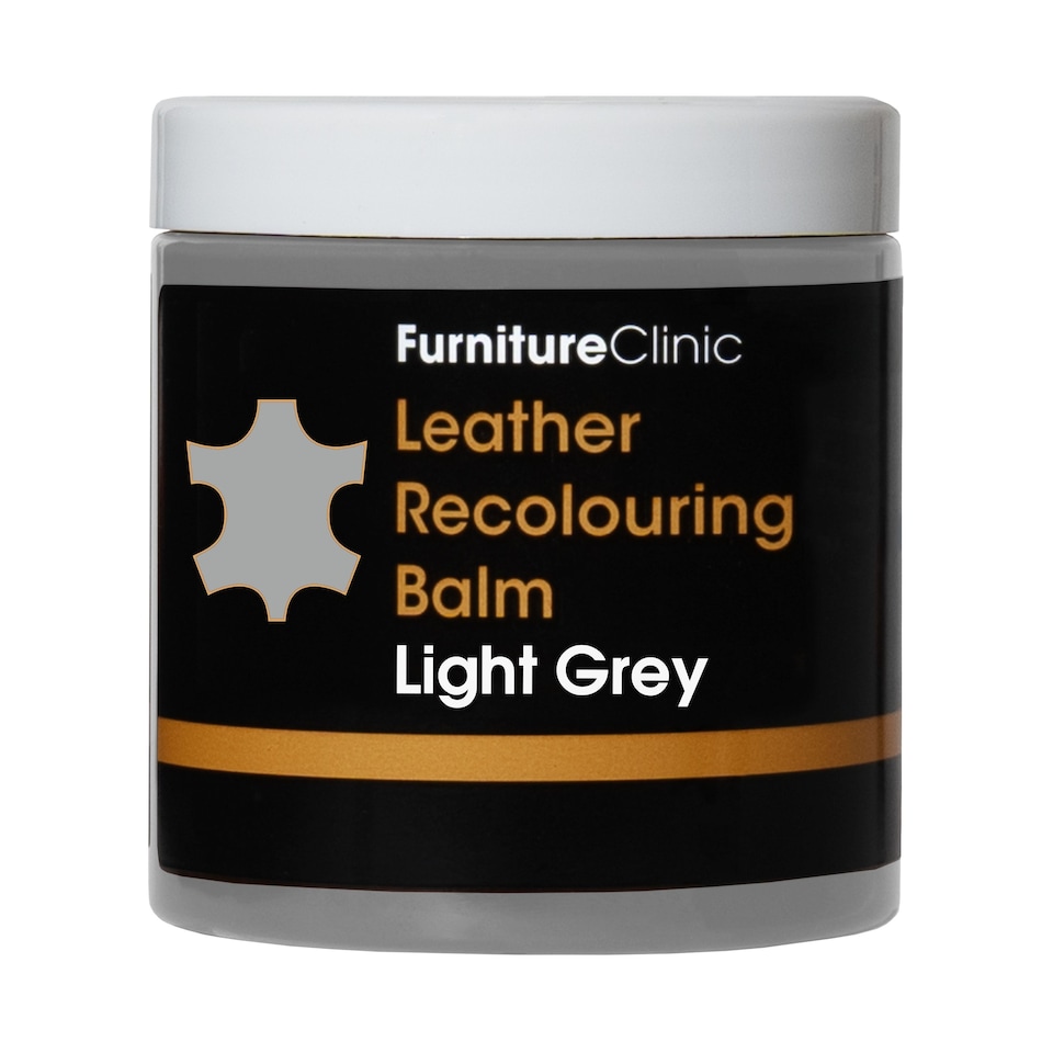 image 1 of Furniture Clinic Leather Recolouring Balm (Light Grey) - Colour Restorer for Sofas, Chairs, Car Seats & More - Covers Scratches, Scuffs & Fading - 16 Shades Available
