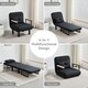 image 2 of 4 in 1 Folding Single Sofa Bed Convertible Lounge Sleeper Chair with Adjustable Backrest and Large Cushion Black