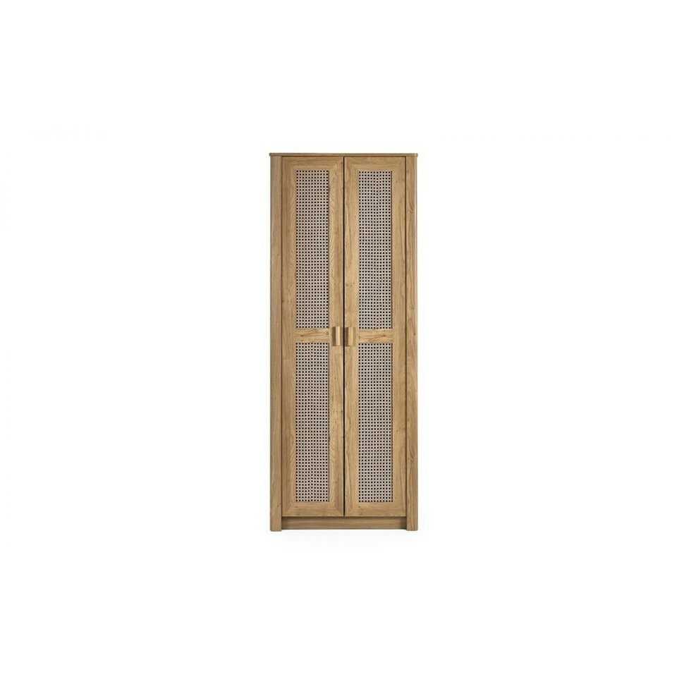 image 1 of Sleek 2 Door Rattan Oak Wardrobe