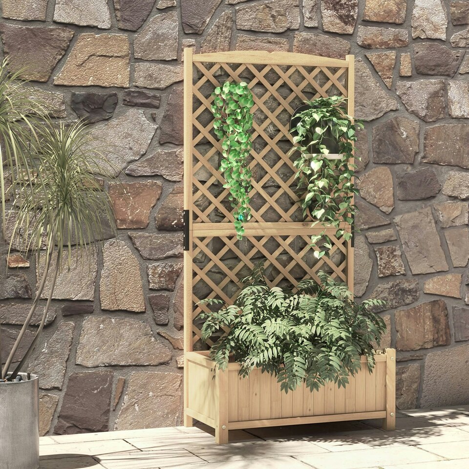 image 1 of COSTWAY Raised Garden Bed Outdoor Plant Container Natural N/A