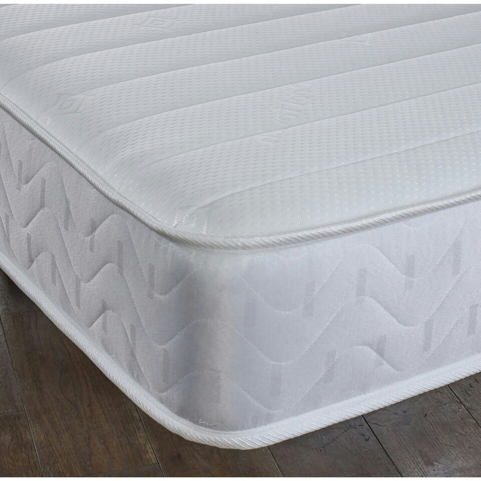 image 1 of Budget Memory Sprung Mattress - Quilted Cooltouch Straight Line Top Panel | White | Small Double