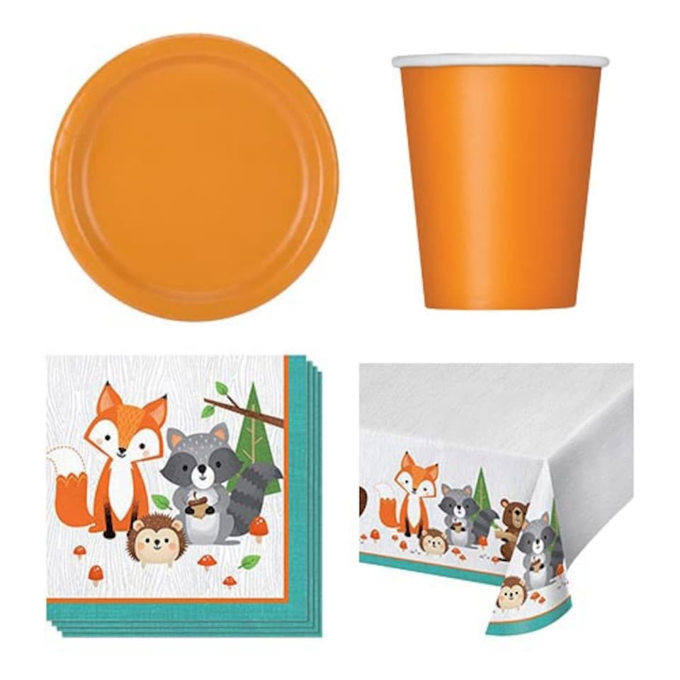 Woodland Animals Theme 8 Person Value Party Pack