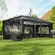 image 7 of Outsunny 3 x 6m Heavy Duty Gazebo Marquee Party Tent with Storage Bag Black