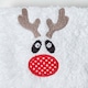 image 2 of Homescapes Reindeer Embroidered 100% Cotton Small Christmas Towel