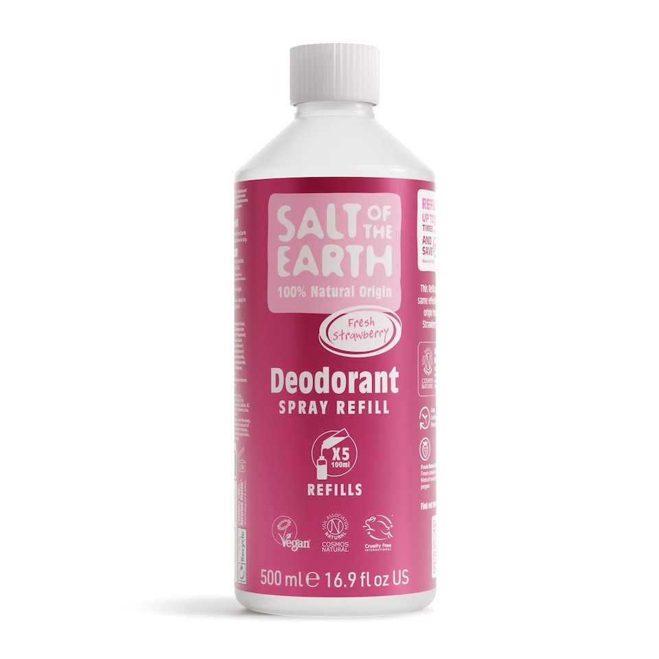 image 1 of Salt of the Earth Deodorant Spray Refill Fresh Strawberry Natural Origin Ingredients Vegan 500ml