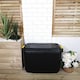 image 1 of 110L Heavy Duty Trunk on Wheels Sturdy, Lockable, Stackable and Nestable Design Storage Chest with Clips in Black